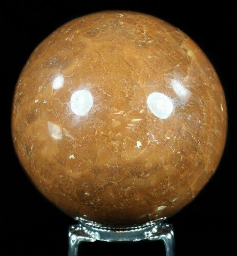 Polished, Orange Calcite Sphere - Madagascar #55090